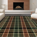 Ultra Soft Area Rug, Non Slip, Stain Resistant, Washable Area Rugs for Living Room, Bedroom, Classic Lodge-Inspired Textural Style(Brown)