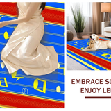 Ultra Soft Area Rug, Non Slip, Stain Resistant, Washable Area Rugs for Living Room, Bedroom, Elementary Rainbow Melody Style(Blue)
