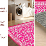 Ultra Soft Area Rug, Non Slip, Stain Resistant, Washable Area Rugs for Living Room, Bedroom, Playful Fluffy Wave Pattern(Pink)