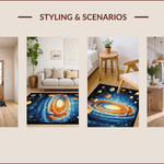 Ultra Soft Area Rug, Non Slip, Stain Resistant, Washable Area Rugs for Living Room, Bedroom, Educational Solar System Playmat Rug(Blue) - ODIKA