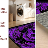 Ultra Soft Area Rug, Non Slip, Stain Resistant, Washable Area Rugs for Living Room, Bedroom, Dark Fantasy Alphabet Design(Purple)