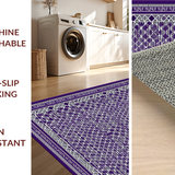 Ultra Soft Area Rug, Non Slip, Stain Resistant, Washable Area Rugs for Living Room, Bedroom, Unique Trellis-Inspired Color Palette(Purple)