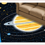Ultra Soft Area Rug, Non Slip, Stain Resistant, Washable Area Rugs for Living Room, Bedroom, Space Exploration Rug for Boys Learning Area(Yellow)
