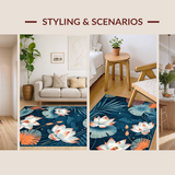 Ultra Soft Area Rug, Non Slip, Stain Resistant, Washable Area Rugs for Living Room, Bedroom, Modern Tropical Abstract Design(Blue)