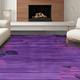 Ultra Soft Area Rug, Non Slip, Stain Resistant, Washable Area Rugs for Living Room, Bedroom, Sleek Minimalist Dark Purple Design(Purple)