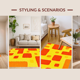 Ultra Soft Area Rug, Non Slip, Stain Resistant, Washable Area Rugs for Living Room, Bedroom, Cozy Soft Textured Youthful Vibe(Yellow)