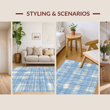 Ultra Soft Area Rug, Non Slip, Stain Resistant, Washable Area Rugs for Living Room, Bedroom, Adorable Sky Blue Bow Knot Rug With Preppy Vibe For Fashionable Home Decor(Blue)