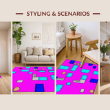 Ultra Soft Area Rug, Non Slip, Stain Resistant, Washable Area Rugs for Living Room, Bedroom, Charming Floral Pastel Fantasy(Pink)