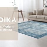 Ultra Soft Area Rug, Non Slip, Stain Resistant, Washable Area Rugs for Living Room, Bedroom, Rustic Waffle Patterned Harmony(Blue)