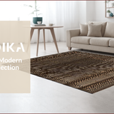 Ultra Soft Area Rug, Non Slip, Stain Resistant, Washable Area Rugs for Living Room, Bedroom, Chic Whimsical Nature Motif Design(Brown)
