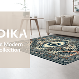 Ultra Soft Area Rug, Non Slip, Stain Resistant, Washable Area Rugs for Living Room, Bedroom, Dark Gray Contemporary Geometric Charm(Black)