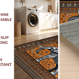Ultra Soft Area Rug, Non Slip, Stain Resistant, Washable Area Rugs for Living Room, Bedroom, Contemporary Abstract Elephant Design(Brown)