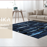 Ultra Soft Area Rug, Non Slip, Stain Resistant, Washable Area Rugs for Living Room, Bedroom, Dynamic Blue Tones Design(Blue)