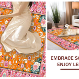 Ultra Soft Area Rug, Non Slip, Stain Resistant, Washable Area Rugs for Living Room, Bedroom, Artistic Rustic Blossom Pattern(Orange)