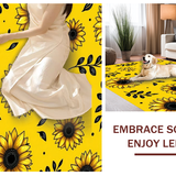 Ultra Soft Area Rug, Non Slip, Stain Resistant, Washable Area Rugs for Living Room, Bedroom, Rustic Sunflower Motif Delight(Yellow)