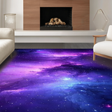 Ultra Soft Area Rug, Non Slip, Stain Resistant, Washable Area Rugs for Living Room, Bedroom, Striking UV Illuminated Celestial Display(Purple)