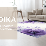 Ultra Soft Area Rug, Non Slip, Stain Resistant, Washable Area Rugs for Living Room, Bedroom, Chic Lilac Floral Arrangement(Purple)