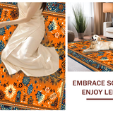 Ultra Soft Area Rug, Non Slip, Stain Resistant, Washable Area Rugs for Living Room, Bedroom, Unique Tibetan Inspired Color Fusion(Orange)