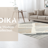 Ultra Soft Area Rug, Non Slip, Stain Resistant, Washable Area Rugs for Living Room, Bedroom, Sophisticated Vintage Tiled Motif(Gray)