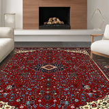 Ultra Soft Area Rug, Non Slip, Stain Resistant, Washable Area Rugs for Living Room, Bedroom, Luxurious Deep Red Tiled Pattern(Red)