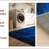 Ultra Soft Area Rug, Non Slip, Stain Resistant, Washable Area Rugs for Living Room, Bedroom, Celestial Blue Abstract Composition(Blue)
