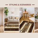 Ultra Soft Area Rug, Non Slip, Stain Resistant, Washable Area Rugs for Living Room, Bedroom, Sophisticated Wild Animal Motif(Brown)