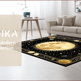 Ultra Soft Area Rug, Non Slip, Stain Resistant, Washable Area Rugs for Living Room, Bedroom, Celestial Harmony Yin Yang Motif(Gold)