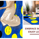 Ultra Soft Area Rug, Non Slip, Stain Resistant, Washable Area Rugs for Living Room, Bedroom, Playful Geometric Face Pattern(Blue)