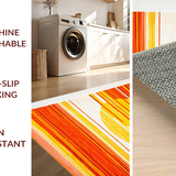 Ultra Soft Area Rug, Non Slip, Stain Resistant, Washable Area Rugs for Living Room, Bedroom, Lively Abstract Sunray Design(Orange)