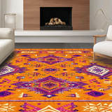 Ultra Soft Area Rug, Non Slip, Stain Resistant, Washable Area Rugs for Living Room, Bedroom, Artful Reversible Rustic Charm(Orange)