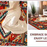 Ultra Soft Area Rug, Non Slip, Stain Resistant, Washable Area Rugs for Living Room, Bedroom, Vibrant Tribal Patterned Artwork(Red)