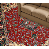 Ultra Soft Area Rug, Non Slip, Stain Resistant, Washable Area Rugs for Living Room, Bedroom, Elegant Distressed Floral Design(Red)