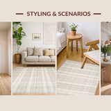 Ultra Soft Area Rug, Non Slip, Stain Resistant, Washable Area Rugs for Living Room, Bedroom, Sophisticated Soft Toned Pattern(Beige)