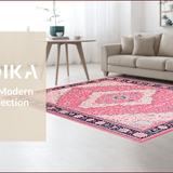 Ultra Soft Area Rug, Non Slip, Stain Resistant, Washable Area Rugs for Living Room, Bedroom, Soft Cotton Backing Dining Room Accent Rug(Pink)