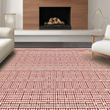 Abstract Cream and Maroon Motif(Red)