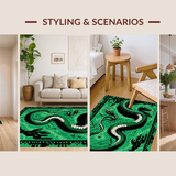 Ultra Soft Area Rug, Non Slip, Stain Resistant, Washable Area Rugs for Living Room, Bedroom, Vibrant Modern Animal Pattern(Green)
