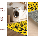 Ultra Soft Area Rug, Non Slip, Stain Resistant, Washable Area Rugs for Living Room, Bedroom, Boho Leopard Print(Yellow)