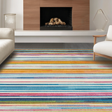 Ultra Soft Area Rug, Non Slip, Stain Resistant, Washable Area Rugs for Living Room, Bedroom, Dynamic Contemporary Woven Stripe Motif(Yellow)