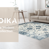 Ultra Soft Area Rug, Non Slip, Stain Resistant, Washable Area Rugs for Living Room, Bedroom, Vibrant Retro Floral Fusion(White)