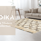 Ultra Soft Area Rug, Non Slip, Stain Resistant, Washable Area Rugs for Living Room, Bedroom, Whimsical Earthy Trellis Aesthetic(Beige)