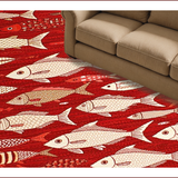 Ultra Soft Area Rug, Non Slip, Stain Resistant, Washable Area Rugs for Living Room, Bedroom, Rustic Nautical Charm Pattern(Red)