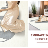 Ultra Soft Area Rug, Non Slip, Stain Resistant, Washable Area Rugs for Living Room, Bedroom, Luxurious Neutral Tones with Animal Elements(Beige)