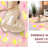Ultra Soft Area Rug, Non Slip, Stain Resistant, Washable Area Rugs for Living Room, Bedroom, Contemporary Floral Artful Display(Pink)