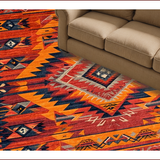 Ultra Soft Area Rug, Non Slip, Stain Resistant, Washable Area Rugs for Living Room, Bedroom, Rustic Southwest Print Design(Red)