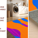 Ultra Soft Area Rug, Non Slip, Stain Resistant, Washable Area Rugs for Living Room, Bedroom, Eclectic Groovy Swirl Pattern(Orange)