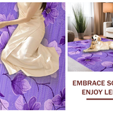 Ultra Soft Area Rug, Non Slip, Stain Resistant, Washable Area Rugs for Living Room, Bedroom, Vibrant Three-Dimensional Blossom(Purple)