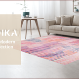 Ultra Soft Area Rug, Non Slip, Stain Resistant, Washable Area Rugs for Living Room, Bedroom, Pastel Colorful Modern Aesthetic(Pink)