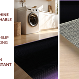 Ultra Soft Area Rug, Non Slip, Stain Resistant, Washable Area Rugs for Living Room, Bedroom, Contemporary Black Purple Fusion(Purple)