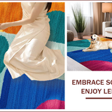 Ultra Soft Area Rug, Non Slip, Stain Resistant, Washable Area Rugs for Living Room, Bedroom, Modern Multi-Color Entryway Versatile Non-Shedding Rug(Blue)