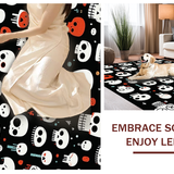 Ultra Soft Area Rug, Non Slip, Stain Resistant, Washable Area Rugs for Living Room, Bedroom, Contemporary Dark Humor Design(Black)